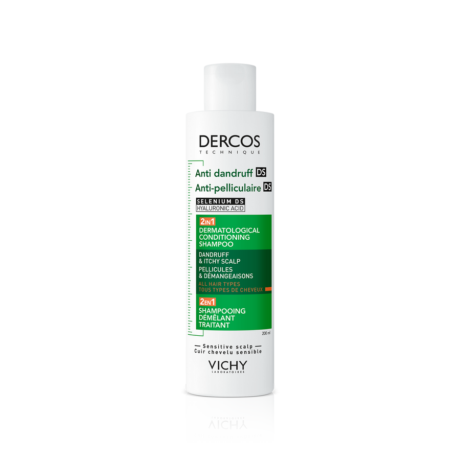 DERCOS TECHNIQUE SHAMPOOING ANTI-PELLICULAIRE DS DÉMÊLANT TRAITANT 2EN1